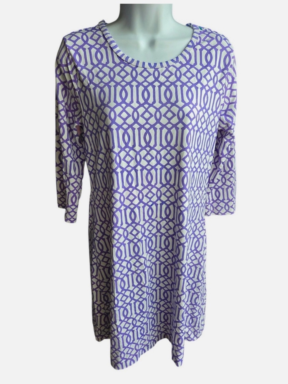 Purple Geometric Print Women's Top